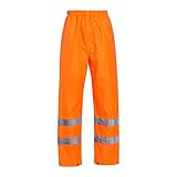Blackrock wasserdichte Überhose mit hoher Sichtbarkeit, orange, reflektierende Sicherheitsarbeitshose für Herren und Damen, wasserdichte Regenhose mit hoher Sichtbarkeit vollständig EN-Zertifiziert