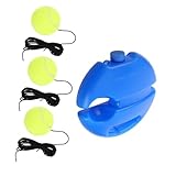 Yardwe 1 Satz Tennistrainer Tennis-Trainings-Rebound-Ball Mit Basis Tennis-Rebound-Ball Mit Saite Tennis Trainingsgerät Tennistraining Tennis-anfänger-trainingsgerät Plastik Blue