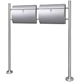 Decor-Briefkästen Doppelbriefkasten auf Ständer Edelstahl