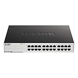 D-Link GO-SW-24G Gigabit Easy Desktop Switch (24 x 10/100/1000-Gigabit-Ports, automatische MDI/MDIX-Erkennung, lüfterlos) schwarz
