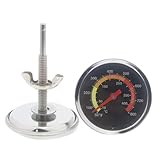 Ofenthermometer mit Metallgehäuse, 50 bis 400 °C, professionelles Bimetall-Grillthermometer mit Stall