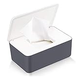 Feuchttüchter Box, Feuchtes Toilettenpapier Box, Feuchttücher Box Baby, Taschentuchspender Serviettenbox mit Deckel, Kunststoff Aufbewahrungsbox Feuchttücher Spender für Zuhause und Büro