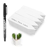100 Stück Pflanzenschilder,Pflanzenschilder zum Beschriften,Kunststoff Pflanzenschilder,Pflanzen Etiketten Für Draussen Garten,Wasserdicht Pflanzschilder für Draussen Wetterfest(Weiß)