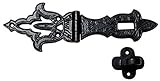 Adonai Hardware 'Jediel' Überfalle und Klammer aus antikem Eisen (1, schwarz pulverbeschichtet)