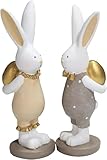 Gcljlmy 2 x niedliche Kaninchen Figur, Kaninchen Statue Skulptur Osterei Kaninchen Figuren Büro Schmuck
