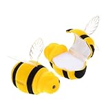 PartyKindom 2 Stück Plüsch Bienen Ringbox Schmuckaufbewahrung Süßer Ringorganizer Dekorativer Halter für Hochzeitsanträge Verlobungen für