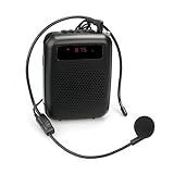 Stimmverstärker für Lehrer, Megaphon, Tragbarer Sprachverstärker, Mikrofon-Lautsprecher, 12 W, FM-Aufnahme, MP3-Player, FM-Radio, Reiseführer-Unterricht für Lehrer, Trainer und Redner in der Öffentlic