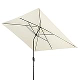 derby Basic Lift NEO 210x140 – Kurbel Sonnenschirm ideal für den Balkon – Höhenverstellbar – ca. 210x140 cm – Natur