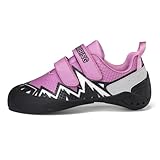 clofab Kletterschuhe Herren Damen universelle Trainingsschuhe Anfänger Klettern Indoor Bouldern Trainingsschuhe rutschfeste und atmungsaktive Kinder Kletterschuhe 32-44EU (Schwarz Violett-3,36)