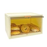 DFEO@MF Brotkasten, Faltbarer Turm Brotkasten mit 20 Brotpapier, Einfache Selbstmontage zu Hause, Brotaufbewahrung für Optimale Frische (Gelb)