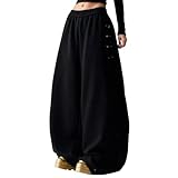 Generisch Jogginghose Damen Baggy Dackel Hose Dachshund Graphic Elastische Traininghosen Leicht Freizeithose Baumwolle Sporthose Kordelzug Activewear Y2k Streetwear Trendy Activehosen mit Taschen