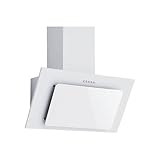 Respekta Dunstabzugshaube kopffrei / Dunstabzugshaube schräg 60 cm / Metallgehäuse mit Glasschirm in Weiß / Abluft - und Umluftfunktion / CH33060WB / B / 51 – 63,5 dB