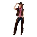 Orlob Fasching Damen Cowgirl Chaps Wildlederimitat (40/42)