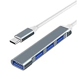 4-in-1 HUB Typ-C auf USB 3.0 HUB Dockingstation Hub 5 GBPS Schnellgeschwindigkeitssender USB-Typ-C-Adapter (Farbe: Grau)