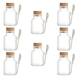 DDFF 8 Stück luftdichte Gewürzgläser mit Deckel, Küchentöpfe mit Kork und Löffel, Flasche mit Korklöffel, für Gewürze, Salz, Körperpflege