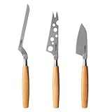 BOSKA Käsemesser-Set Amigo/Käsemesser für jede Käsesorte / 3er-Set/Ergonomischer Griff/Hochwertiger rostfreier Stahl/Buchenholz/Nicht haftend dank BSF™-Behandlung