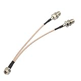 Superbat F Typ Splitter Kabel 15 cm F-Stecker auf F-Dual Buchse 50 Ohm Koaxial Splitter Kabel V Typ TV Splitter Kabel Satelliten Verlängerungkabel 1 Stück