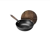 Handgeschmiedeter Eisen-Wok – 30 cm Antihaft-Pfanne zum Gaskochen – langlebiges Küchen-Kochgeschirr für authentisches Rühren und Sautieren – ideal für Hobbyköche