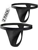 sesto senso Herren String Baumwolle Thong Slips 2er Pack Tanga Sport G-string M 2 - Schwarz