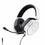 GXTrust 1492W Ravox Gaming Headset mit Mikrofon für PS5 PS4 Switch PC Xbox Mobile, 3.5mm Stecker, 50mm Treiber, Gepolsterter Kopfbügel, Over-Ear Kopfhörer mit Kabel, Weiß