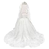 Miunana Hochzeitskleider + Brautschleier, Braut Prinzessinnen Kleidung Kleider für 11,5 Zoll Mädchen Puppen