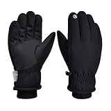 YIGZYCN Ski Und Snowboard Handschuhe Mittelgroß/groß/XL Wasserabweisend Hält Die Hände Warm Winddicht Für Workout Outdoor Sport Schwarz