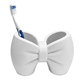 Niedlicher Zahnbürstenhalter mit Schleife, Augenbrauen-Trimmer-Behälter, Behälter für elektrische Zahnbürste, für Stift, Rasierer, Gesichtsreiniger, Kamm, Badezimmer, Wohnung, Zuhause, Büro, Wohnheim