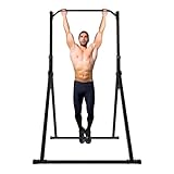 Schwarz Faltbar Power Tower Dreieckige Pull Up Station, Trainingsbarren Tragfähigkeit 200kg, Klimmzugstange Freistehend Höhenverstellbar Multifunktional Fitness Trainingsgerät