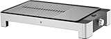 WMF Lono Tischgrill flach & gerippt, Elekrogrill mit variabler Temperatureinstellung, 2300 W, edelstahl matt, Grillplatte elektrisch glatt