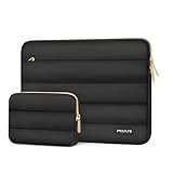 MOSISO Laptoptasche 17-17,3 Zoll,17,3' Puffy Laptophülle Kompatibel mit Dell XPS/HP Pavilion/Ideapad/Acer/Alienware/HP Omen Notebook Computer, Polyester Horizontal Tasche mit Kleinem Etui, Schwarz