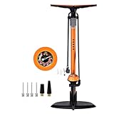 GOBKO Fahrradpumpe Luftpumpe Fahrrad Französische Ventile mit Manometer, Luftpumpe für Rennrad MTB Sportballpumpe Hochdruck 160 Psi und 11 Bar