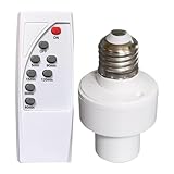 Kasmole Funksteckdose Für Lampen | E27 Fassung,Mit Drahtloser Timer-Funktion Für Lampenhalter In Heimautomation, Für Deckenleuchten, Und Verwendung In Kleiderschrank, Schlafzimmer, Treppenhaus,
