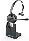 MONODEAL Bluetooth Headset mit Mikrofon, Wireless Headset mit Stummschalttaste Und AI-Geräuschunterdrückung, Headset Bluetooth V5.2 für PC Büro Callcenter Zoom Microsoft Skype Telefon