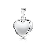 Amberta Echt 925 Sterling Silber - Anhänger in Herzform - Medaillon für Frauen - Besonders Angefertigt mit Bild oder Edelstein