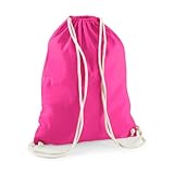minimutz Turnbeutel Baumwolle zum Zuziehen - Schuhbeutel zum Bemalen Bedrucken - Sportbeutel Gymbag Jute Rucksack (pink)