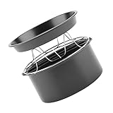 MAGICLULU 1 Satz Zubehör für Heißluftfritteusen Korb Heißluftfritteuse für Backofen Backen kitchen helper kitchenaide runde Kuchenformen Zubehör für die Luftfritteuse Rostfreier Stahl Black