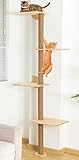Wandkratzbaum Katzen-Kletterwand，Holze Katzenmöbel für die Wand，173cm Kletterspaß für Aktive Katzen