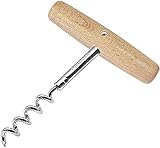 FACKELMANN 31084 Korkenzieher Fair aus Buche/Metall, Holz, Beige/Silber, 11 x 7.9 x 2 cm