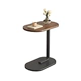 UUE Beistelltisch, Beistelltisch C Form, Beistelltisch Holz, Couchtisch Holz, Beistelltisch Couch, Beistelltisch Bett, Modern Beistelltisch Schwarz Metall Für Wohnzimmer Und Schlafzimmer, 45x30x60cm