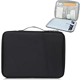 PIWOSGOL Tablet Tasche 9-11 Zoll Hülle Kompatibel mit iPad Pro/Air 11', iPad A16 2025/2024/10.Gen 10,9', Galaxy Tab A9+/S9 FE, Mit Griff, Schutzhülle Gepolstert mit Zubehörfach, Schwarz