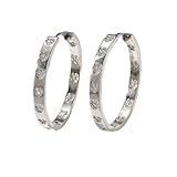 Leichte kleine Creolen für Frauen, verziert mit funkelnden silbernen Zirkonia, elegant und bequem für den Alltag, Einheitsgröße, Edelstahl, hergestellt aus Zirkonia, ohne Edelstein
