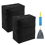 Reise-Fußstützkissen, tragbar, aufblasbar, mit doppelter Handpumpe, verstellbar, drei Schichten Höhe, Kissen für Fußstütze in Flugzeugen, Autos, Bussen, Zügen, Büro zum Schlafen auf langen Reisen