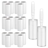 20 Rollen (1200 Blatt) Fusselrolle, mit 2 Griffe und 2 Staubschutz, Ideal als Fusselrolle tierhaare, Fusselbürste kleidung oder lint roller für Kleidung, Fusselroller, Bett,Sofa,Katzen- und Hundehaare