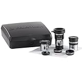 Celestron 94307 AstroMaster achtteiliges Okular- und Filterzubehör-Set – mit Zwei 1,25 Zoll Okularen, zweifacher Barlow-Linse, DREI Filtern, Reinigungstuch und Hartschalen-Etui, Schwarz