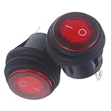 Amosfun 2Stücke Auto Kippschalter Pin Mit Roter Leuchtanzeige Für Innen Und Außenbereich Für Elektronische Geräte Und Fahrzeuge