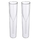 Champagnerflöte, doppelwandig, Glas, Kelch, Cocktailbecher, Hochzeit, Party, Bar, Club, kreative Essstäbchenablage, Geburtstag, 2 Stück