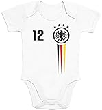 Shirtgeil Baby Body - Deutschland Trikot EM 2024 - Kurzarm Strampler für Jungen und Mädchen - Baby Fanartikel - Fußball Body für die EM 2024