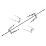 STOBAZA Rotierende Hähnchengabel aus Edelstahl 3 Stück mit Stange und Schrauben Grillzubehör für Heißluftfritteuse Backofen Camping