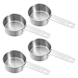 2 Pcs 60 ml Edelstahl Kaffeelöffel, Messlöffel mit langem Griff Kaffeedosierlöffel Portionierer Messbecher Löffel Measuring Cups Küche Set für Flüssigkeiten Feststoffe Kaffee Kakao Bohnen Milchpulver