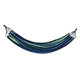 ifundom Outdoor Hängematte Strapazierfähigem Canvas und Tragbar für Camping Reisen Outdoor Aktivitäten mit Kompaktem und Einfachem Aufbau Gestreift